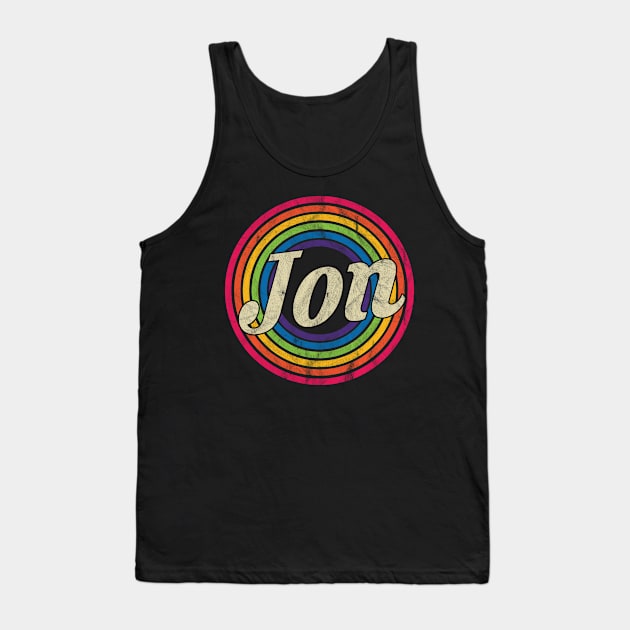 Jon - Retro Rainbow Faded-Style Tank Top by MaydenArt